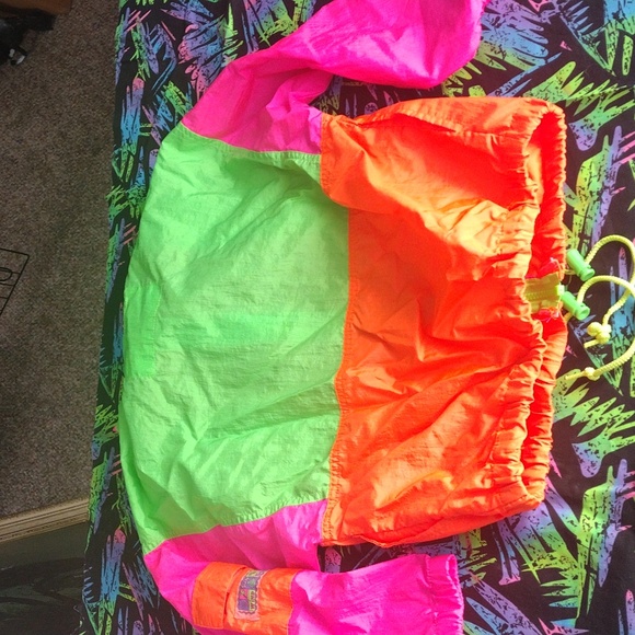 VTG 90s French Toast Neon Color Block Windbreaker - Picture 10 of 11